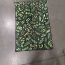 Washable Vintage Floral Christmas 4x6 Area Rugs Non Slip - Low Pile Soft Xmas Tree Red Berries Holly Branches Festive Winter Kitchen Rug 24x36 Inch