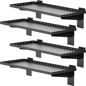 4 Pack Slatwall Shelves, 24 Inch Heavy Duty Slat Wall Hanging Shelf