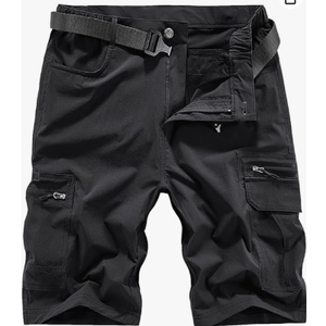 Quick Dry Hiking Shorts Men's Cargo Casual Outdoor 4-Way Stretchy Lightweight Summer Short with Multi Pockets 30-46 (No Belt), Black