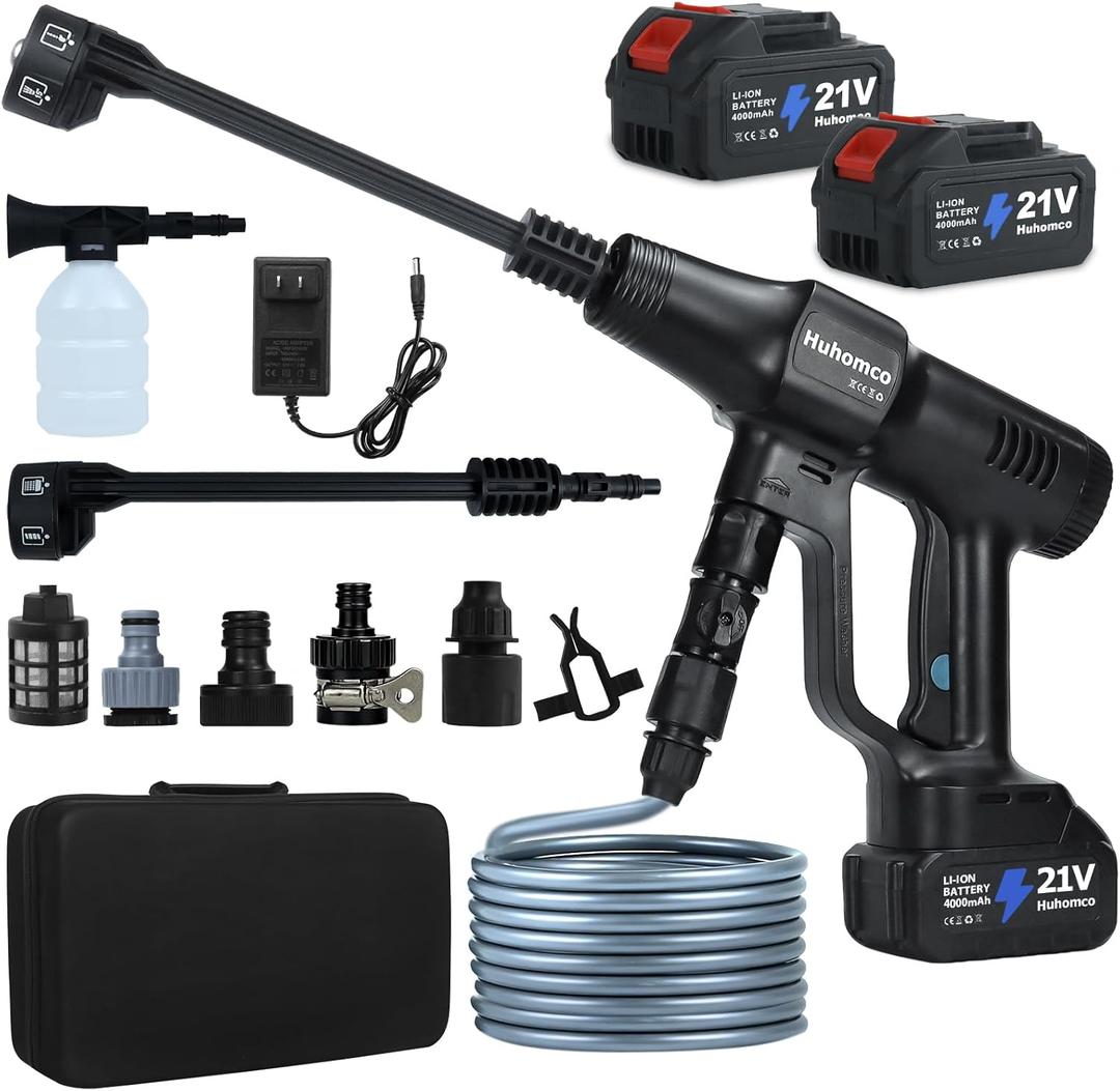 1200PSI Cordless Pressure Wassher Handheld Portable, 2×4.0Ah Batteries