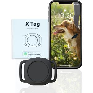 Dog Tracker, TRESBUNNY Smart Dog Collar with Real-time Pet Location, Cat Tracker Collar (iOS Only), No Monthly Fee & Long Battery Life, Works with Find My, Ideal for Dog/Cat (Dark)