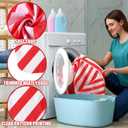 Thinkday 6ft Red and White Striped Tablecloth Stripe Table Cover Rectangle Carnival Circus Tablecloth Waterproof Reusable Table Decor 70 x 30 Inches Polyester Picnic Outdoor Holiday Party Decor