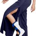 Deyeek Tear Away Pants for Women Side Full Open Sweatpants Loose Fit Casual Post Surgery Adaptive Clothing with Pockets (Blue) M