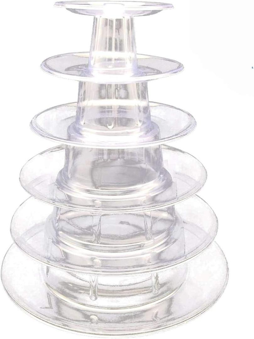 6 Tier Macaron Tower Stand for Wedding Birthday Party, Plastic Display Stand for Cupcake Cake