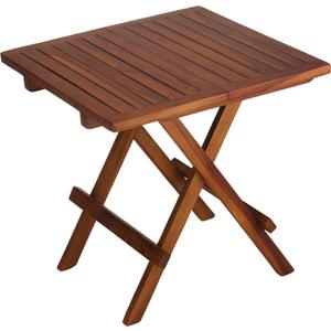 Bare Decor Ravinia Folding Teak Small Table, Oiled Finish Brown 

19.5" L x 19.5" W x 19.75" H