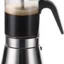 SIXAQUAE Stovetop Espresso Maker, Crystal Glass-top & Stainless Steel Espresso Moka Pot,Classic Italian coffee maker360ml