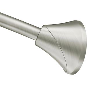 Moen Curved Adjustable Spring Tension No Drill Shower Curtain Rod for Bathroom, Brushed Nickel Finish, CSR2172BN