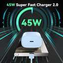 45W Super Fast Charger USB C Android Phone Type C Charger Fast Charging Block with 10FT Cord for Samsung Galaxy S26/S26 Ultra/S26+/S25 Ultra/S25/S24 Ultra/S24/S23 Ultra/S22/S21/S20/Note 10, Blue
