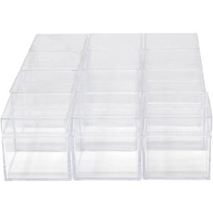 Homeford Clear Plastic Square Box with Lid, 2-Inch, 12-Count