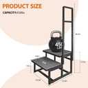 2-Step Stool with Handles for Elderly, Heavy Duty Stainless Steel Non-Slip Step Stool (Black, with Extra Handle)