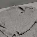 EVALESS Quarter Zip Sweaters for Women Waffle Kint Long Sleeve Pullover Sweater Business Casual Outfits (Large, Gray)