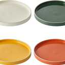 Odense 9.8" Large Dinner Plates(Set of 4) - Ceramic Plates for Dining Serving - For Salad, Pasta, Steak - Modern & Minimal, Wide Round Design, Stackable - Microwave & Dishwasher Safe (Multi Color)