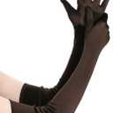BABEYOND Long Opera Party 1920s Satin Tea Party Gloves Costume Stretchy Adult Size Elbow Length Bridal Gloves