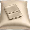 BLISSFORD Satin Pillowcase with Zipper, for Hair and Skin Care, Feels Soft and Cool Like a Silk Pillowcase, Satin Pillow Cases 2 Pack, Slik Pillow Cover, Taupe - Standard Size, Set of 2
