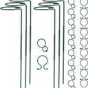 Plant Stake Support - 6 Pack Adjustable Height 16" or 30", Garden Support Stake Plant Cage Support Rings, Single Stem Plant Support Stakes, for Flowers Amaryllis Tomatoes Peony Lily Rose (30inch)