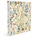 Eyrozill 3 Ring Binder 1 Inch Cute Design, Decorative Recipe Binders, Client Records with Clear Interior Pockets for Letter-Size(11" x 8.5") Paper, PVC Cover (Flower)