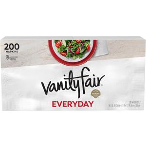 Vanity Fair Everyday Paper Napkins, 200 Count, Disposable Napkins Made Soft And Smooth For Everyday Meals