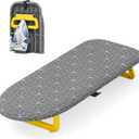 Small Ironing Board Tabletop, Foldable mini Ironing Board, Table top Ironing Boards Small, Compact Portable Ironing Boards with Iron Holder & Hanging Rope, Iron Table Stand 32x12, Gray