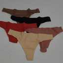 voenxe Seamless Women Underwear Thongs,No Show Ladies Thong,No Line Workout Breathable Comfortable Panties,Soft Undies,5-Pack (Small, I-5 Pack Coffee)