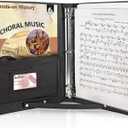 tutata Choral Music Holder, Sheet Music Folder with Handle and Strap, Sheet Music Binder, for Choir Singer, Stage Performance, Black