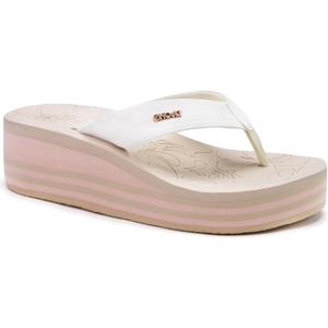 ONCAI Womens Platform Wedge Flip Flops Trendy Dressy Womans Summer Flatform Sandals with Comfortable Walking Outdoor Rubber Soles (7, Off White)