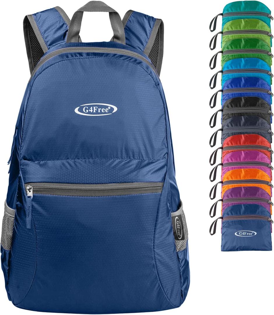 G4Free 20L Lightweight Packable Backpack Travel Hiking Daypack Foldable Backpack for Men Women (A-medium Blue)