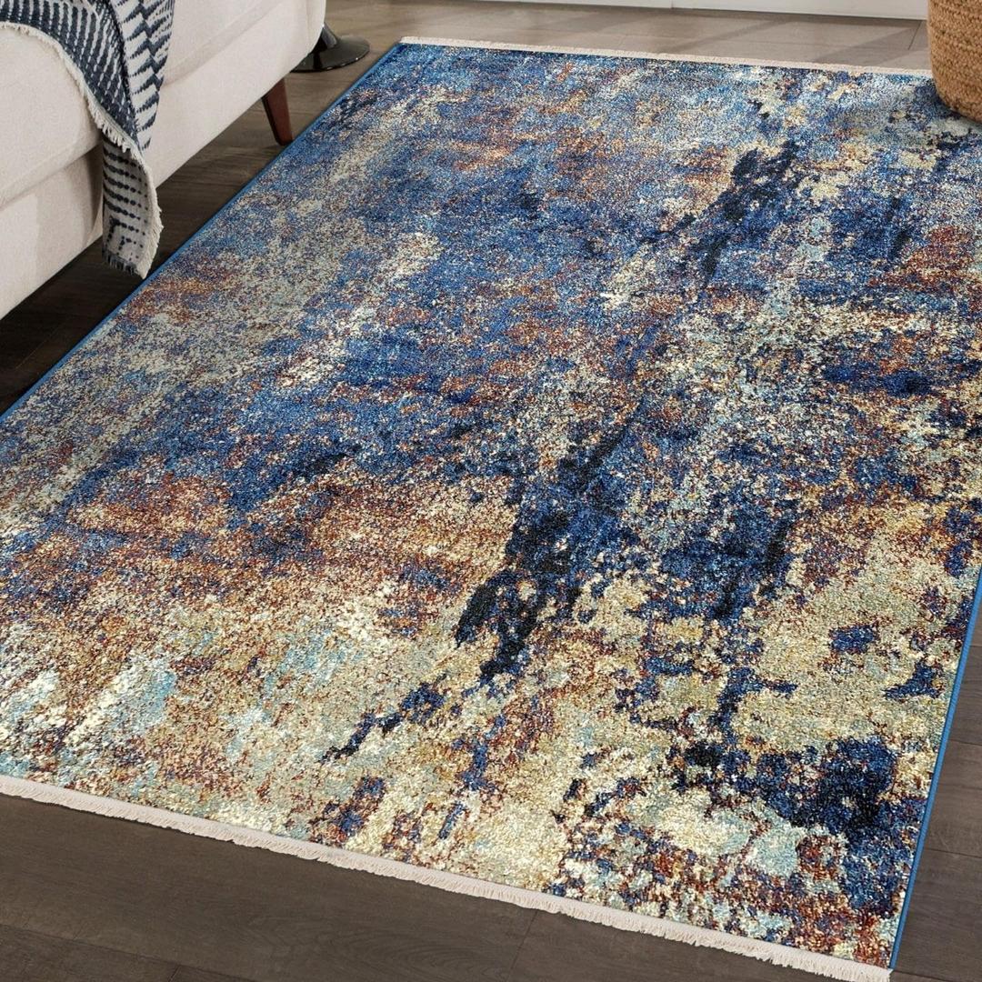 LUXE WEAVERS Arman Collection 5675 Multi 8x10 Distressed Abstract Area Rug