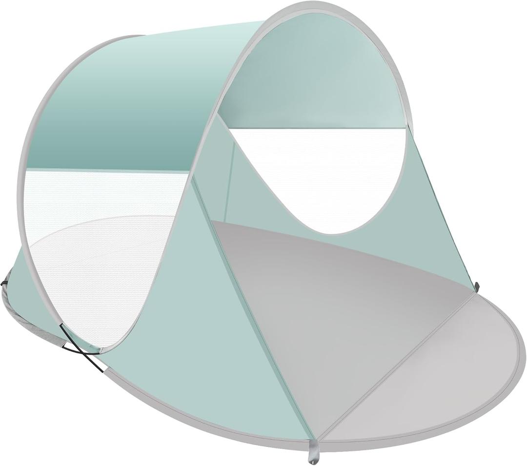 ISILER Pop Up Beach Tent, Portable Outdoor Shade, UPF 50+ Baby Shelter, Easy Setup Windproof Waterproof Canopy (Green)