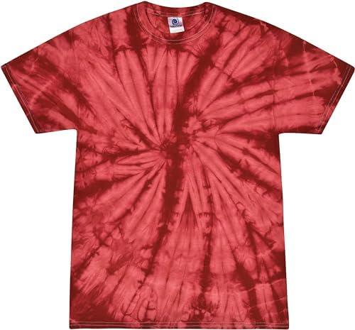 Colortone Spider Tie Dye T-Shirts for Men and Women - Unisex Short Sleeve Tie-Dye T Shirts for Adults,L