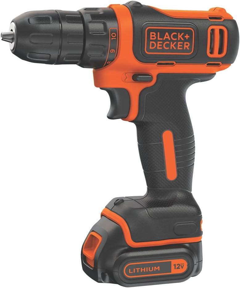 BLACK+DECKER 12V MAX Cordless Drill/Driver, Battery and Charger Included (BDCDD12C)