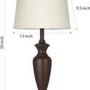 Cinyirong 30" Tall Metal Table Lamps Set of 2, Touch Control Bedside Lamps for Bedroom Nightstand, 3-Way Dimmable Farmhouse Lamp for Living Room with Charging Ports, Brown (2 LED Bulbs Included)