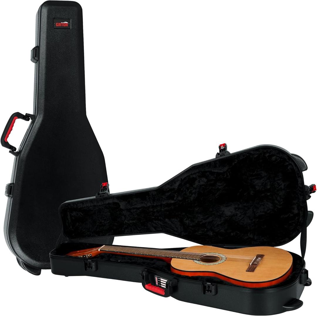Gator Cases Molded Flight Case for Classical Style Acoustic Guitars with TSA Approved Locking Latch, (GTSA-GTRCLASS)