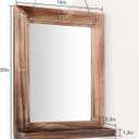 QDSSDECO 16"20" Wall Mirror with Shelf Farmhouse Decor Rectangular Mirror Hanging for Bathroom, Vanity, Bedroom, Entryway, Living Room,Brown with Hemp Rope