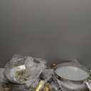 Round Chafing Dishes for Buffet 5 Qt,High Grade Chafing Dish Buffet Set, Full Size Pan,Rolled-Edge Design Food Warmers for Parties,Buffet,Wedding,Birthday,Camping 4 PACK (Half Gold-Glass)