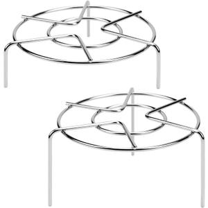 HULISEN Steam Rack, 2-4/5" and 2" Tall Trivet for Instant Pot 3 Qt and 6 Qt, Heavy Duty 18/8 Stainless Steel Steamer Rack Fit Pressure Cooker (6.3" Round - 2Pcs)