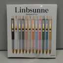 Linbsunne Ballpoint Pens Black Medium Point 1mm Pen with Super Soft Grip Ball Point Pen for Men Women Retractable Pens (gold-12 pcs)