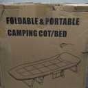 Camping Cot with Mattress, No Assembly Required Heavy Duty Folding Camping Cot for Adults, 550 Lbs Capacity Adjustable Portable Sleeping Bed for Indoor, Outdoor & Patio Use (L''70), L''70in