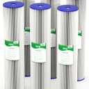 50 Micron 20-Inch Heavy Duty Whole House Water Filter Replacement Cartridge, Pleated Sediment Water Filters 4.5" x 20" for Well Water, Compatible with ECP5-20BB, R30-20BB, SPC-45-2050, 6 Pack