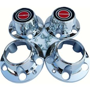 Chrome Wheel Hub Center Caps Replacement for F150 1980-1996 Truck Bronco Van 4x4 Front 4WD Wheel Drive (Includes 12 mounting Screws)