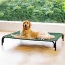 Elevated Dog Bed Raised Outdoor Dog Cot for Extra Large Dogs, Installation Requires No Tools, Frame with Washable Cooling Breathable Mesh Anti-Slip Feet, Indoor Pet Bed, Green, 48.8 Inches