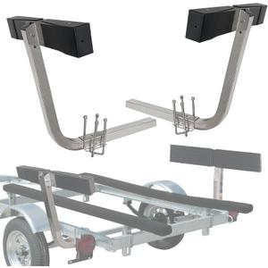 Boat Trailer Guide Bunk Board Guide 20" Aluminum Alloy Square Tube Kit with Advanced Rubber Anti-Collision Pads,316 Stainless Steel Trailer Guide Poles(2PCS)