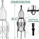 2-Pack Garden Obelisk Trellis, 26.4" Tall Metal Plant Support for Climbing Roses, Clematis & Climbing Vines, Tool-Free Snap Assembly, Decorative Accent for Patio Planters & Balcony Gardens