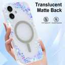 LSL Magnetic Case for iPhone 16 Cute Flower Pattern - Purple