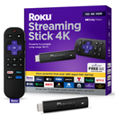 Roku Streaming Stick 4K - HDR & Dolby Vision Roku Streaming Device for TV with Voice Remote & Long-Range Wi-Fi - Free & Live TV