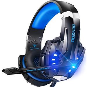 BENGOO G9000 Stereo Gaming Headset for PS4 PC Xbox One PS5 Controller, Noise Cancelling Over Ear Headphones with Mic, LED Light, 7.1 Surround Sound, Soft Memory Earmuffs for Nintendo Xbox Series X|S : Video Games