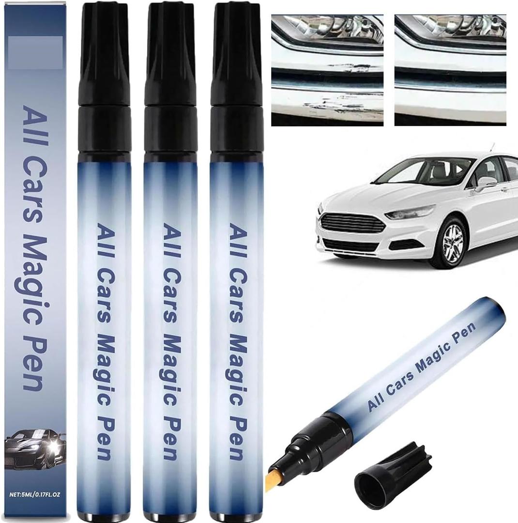 3PC All Cars Magic Pen for Car Scratches,Car Scratch Remover Pen Any Color - Quick Fix for Cars Scratches and Paint,Fits All Vehicle Colors & Long-Lasting Waterproof