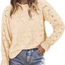 StunShow Women Eyelet Shirts Long Sleeve Shirts for Women Lace Dressy Embroidered Blouses 2025 Fashion Top (S)