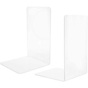 Acrylic Bookends, Book Ends for Shelves, Clear Bookends for Shelves, Transparent Book Organizer for Desktop, Shlef Book Stopper for Home Office, 1Pct