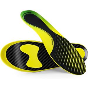 Carbon Fiber Insoles for Basketball & Volleyball, High-Energy Return for Court Shoes, Jump Higher, Run Faster, Plantar Fasciitis Support & Relief (Yellow, US Men:8-9, Women:9.5-10.5)