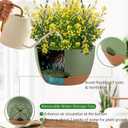 Set of 2 Hanging Planters for Indoor Outdoor Plants, 10 Inch Self-Watering Hanging Flower Pots with Drainage Hole & Removable Water-Storage Tray (Hooks)